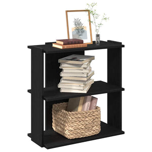 Bücherregal Schwarz, 3 Böden, 60x80 cm