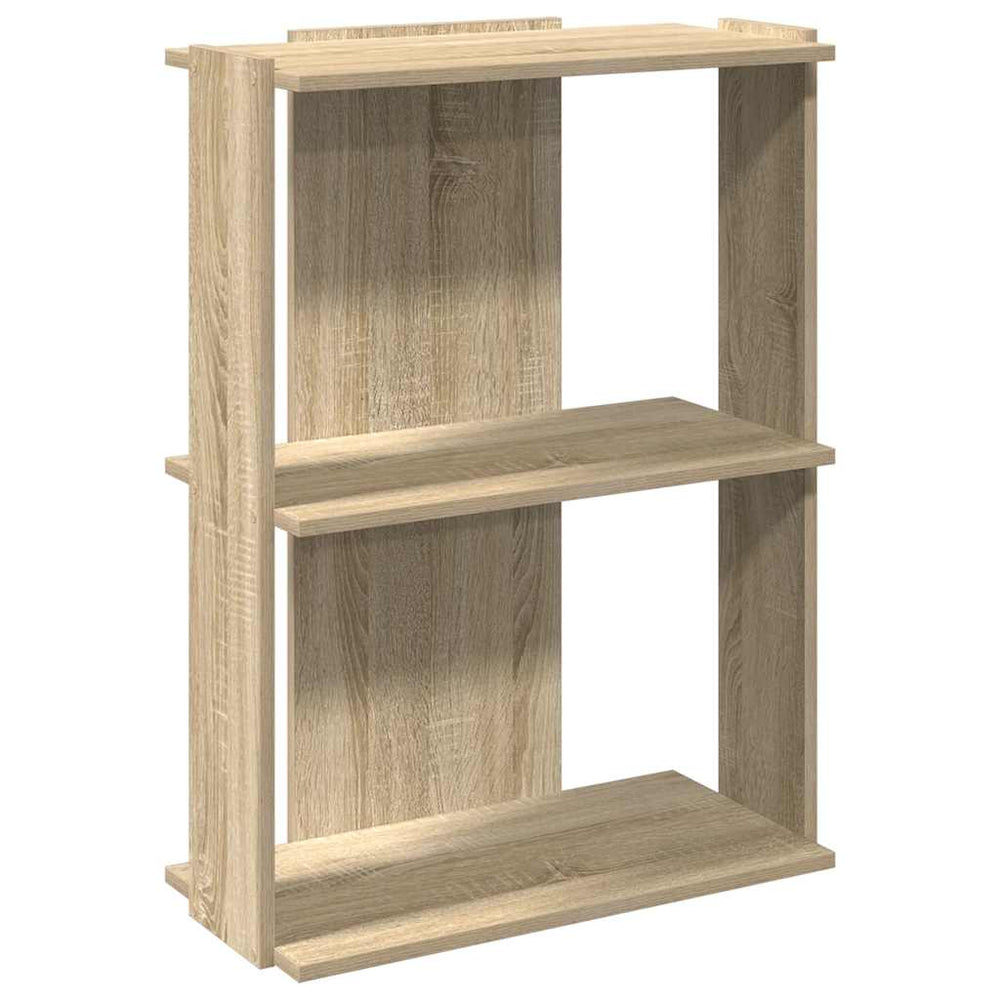 vidaXL Bookshelf 3 Tiers Sonoma Oak 60x30x80 cm Engineered Wood