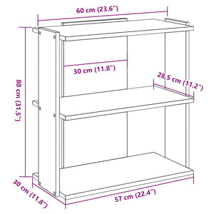 Bücherregal Grau Sonoma 60x30x80 cm