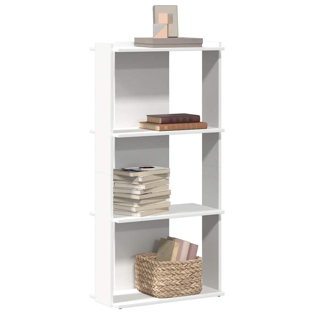 vidaXL Bookcase 3 Tiers White 60x30x120 cm Engineered Wood