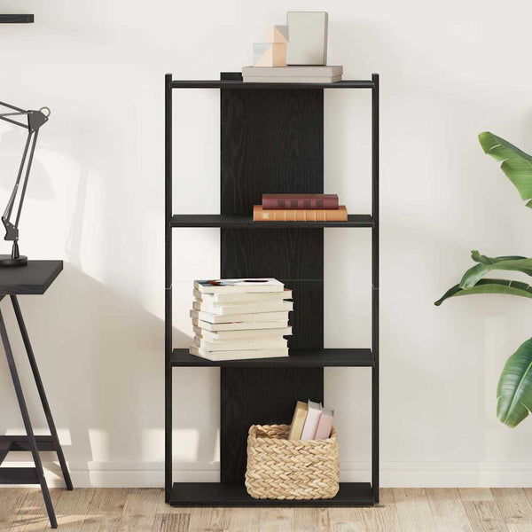 Schwarzes Bücherregal mit 3 Böden