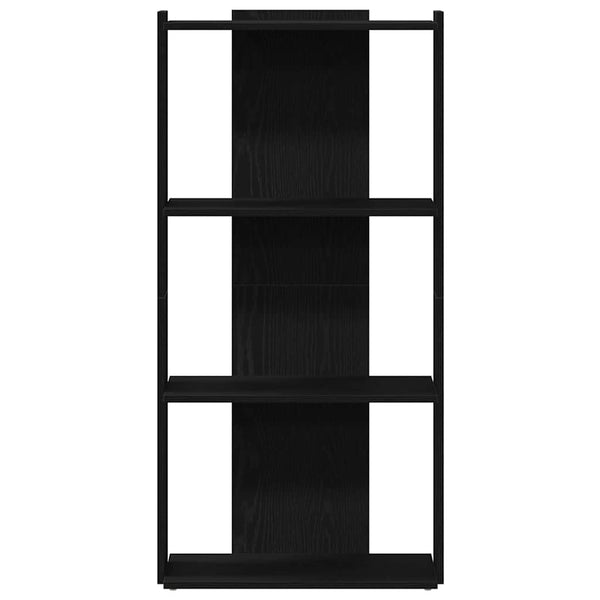 Schwarzes Bücherregal mit 3 Böden