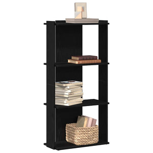Schwarzes Bücherregal mit 3 Böden