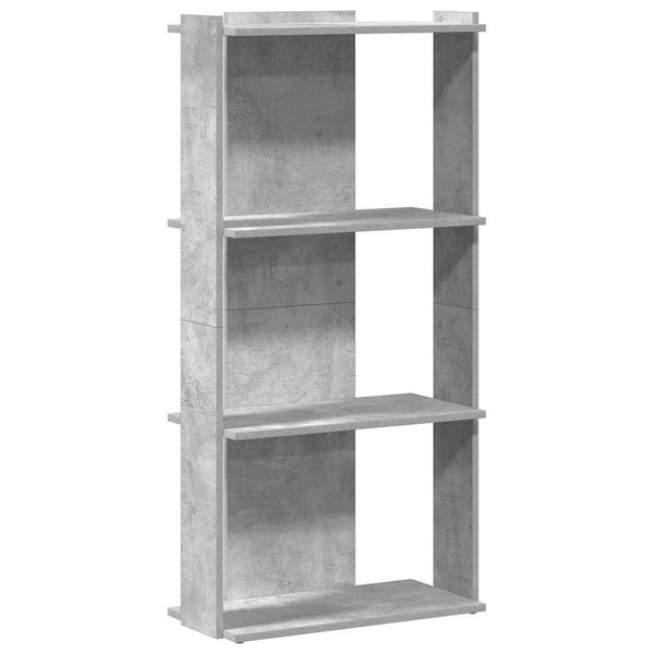 vidaXL Bibliothèque à 3 étagères gris béton 60x30x120 cm en bois d'ingénierie