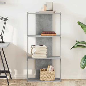 vidaXL Bibliothèque à 3 étagères gris béton 60x30x120 cm en bois d'ingénierie