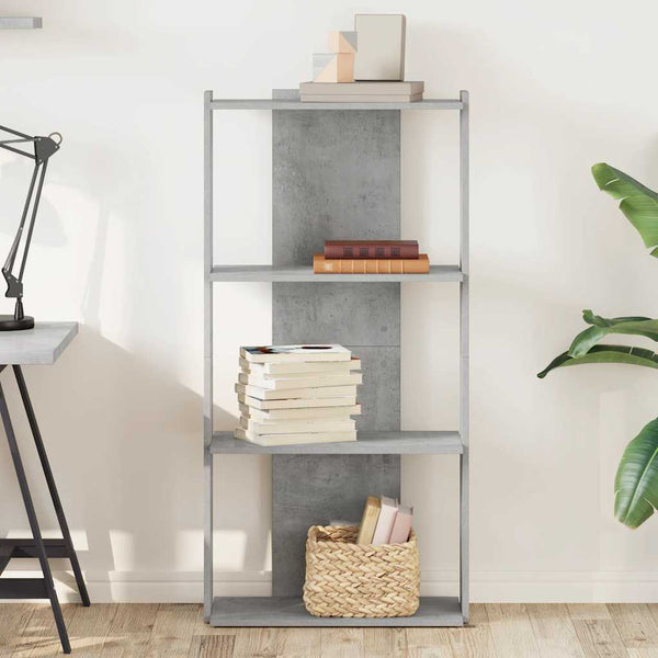 vidaXL Bibliothèque à 3 étagères gris béton 60x30x120 cm en bois d'ingénierie