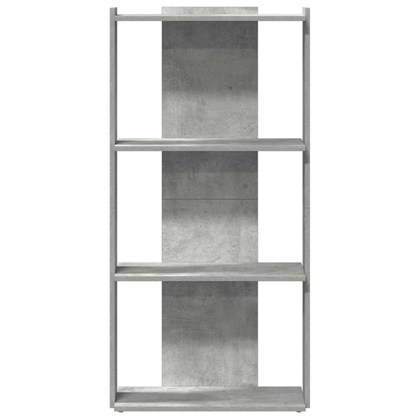 vidaXL Bibliothèque à 3 étagères gris béton 60x30x120 cm en bois d'ingénierie