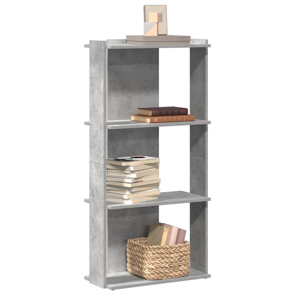 vidaXL Bookcase with 3 Shelves Concrete Grey 60x30x120 cm Engineered Wood