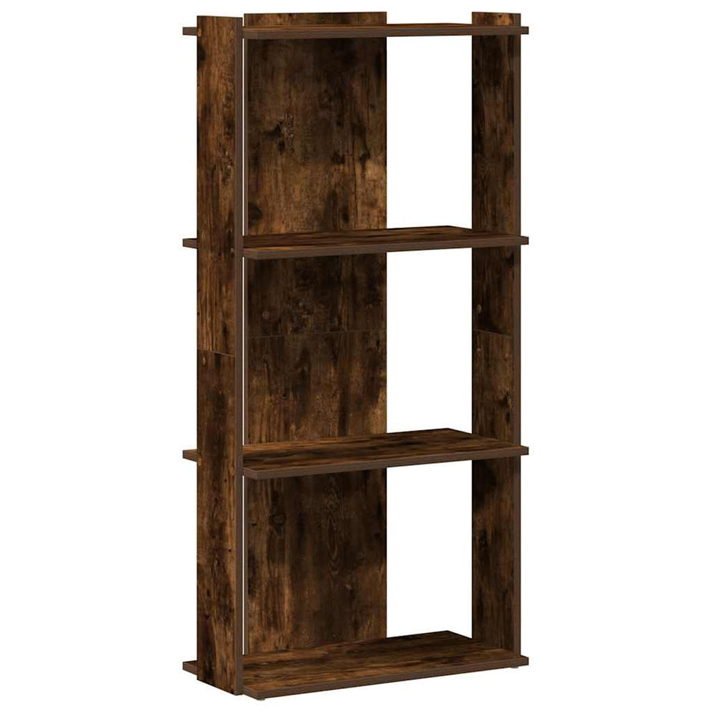 vidaXL Bookshelf 3 Tiers Smoked Oak 60x30x120 cm Engineered Wood