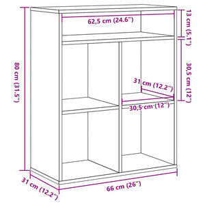 Bücherregal Betongrau 66x80 cm