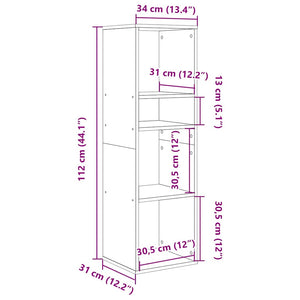 Bücherregal Altholz-Optik 112 cm