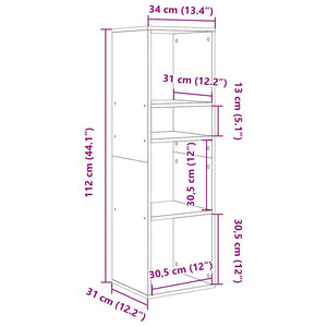Bücherregal Sonoma Eiche 34x31x112 cm