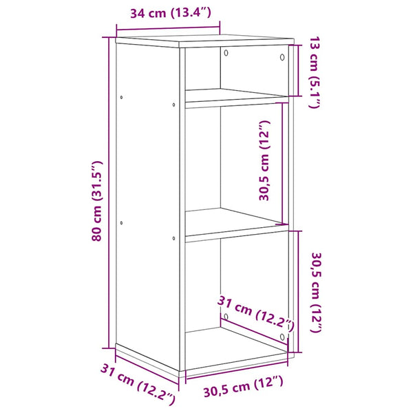 Bücherregal Räuchereiche 80 cm