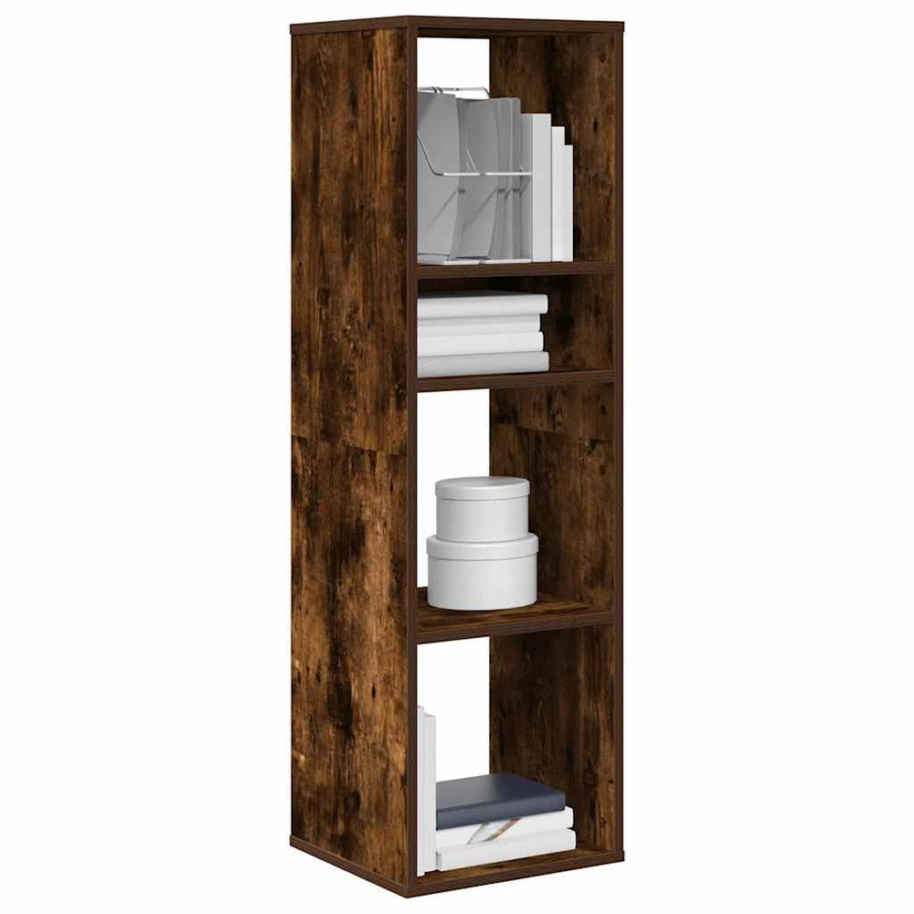 vidaXL Bookcase Smoked Oak 34x31x112 cm Engineered Wood