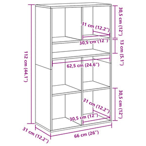 Bücherregal Braun Eichenoptik 66x31x112 cm