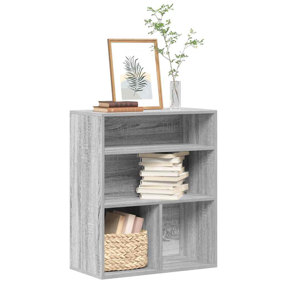 vidaXL Bookcase Sonoma Oak Grey 60x30x71.5 cm Engineered Wood