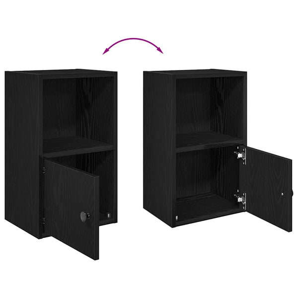 Bücherregal Schwarz Eichen-Optik