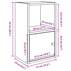 Betongraues Bücherregal 31x24x52 cm
