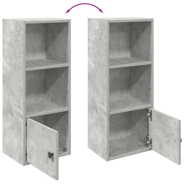 Betongraues Bücherregal, 77 cm hoch