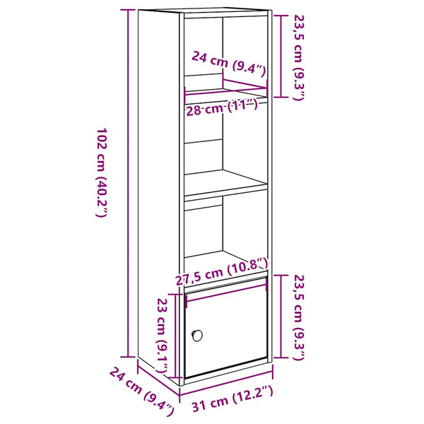 Bücherregal Räuchereiche 102 cm