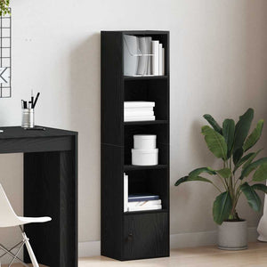 Bücherregal Schwarz Eichenoptik 127cm