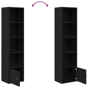 Bücherregal Schwarz Eichenoptik 127cm