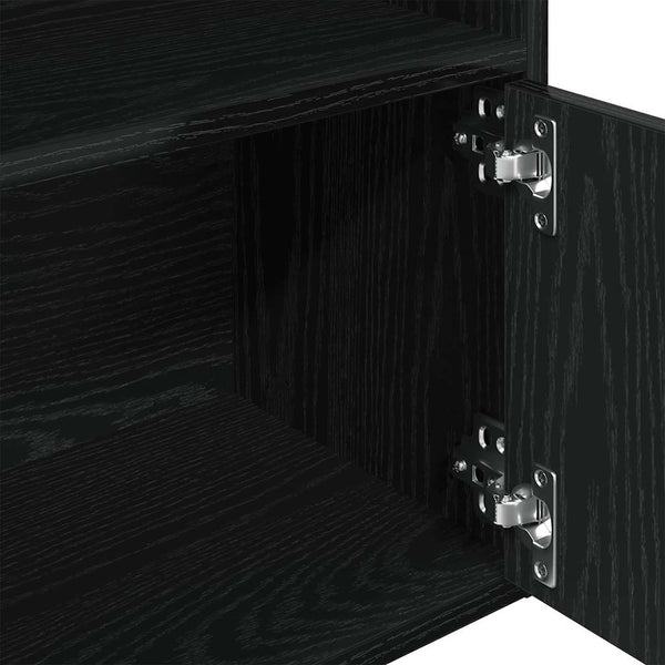 Bücherregal Schwarz Eichenoptik 127cm