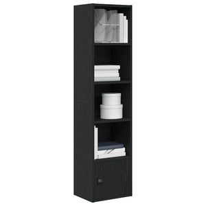 Bücherregal Schwarz Eichenoptik 127cm