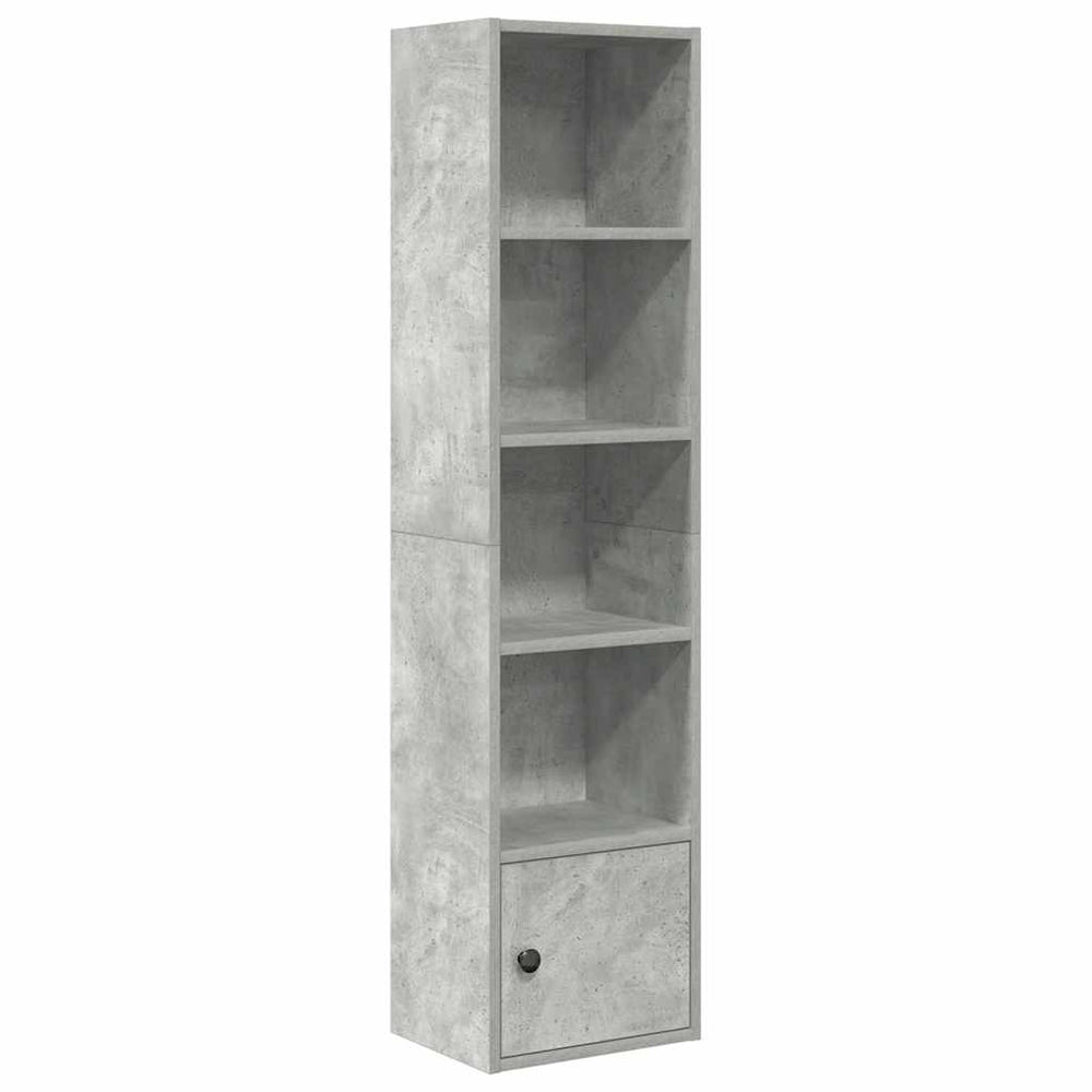 Betongraues Bücherregal, 127 cm hoch