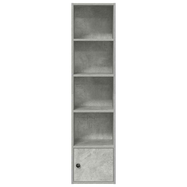 Betongraues Bücherregal, 127 cm hoch