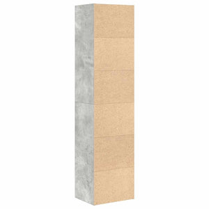 Betongraues Bücherregal, 127 cm hoch