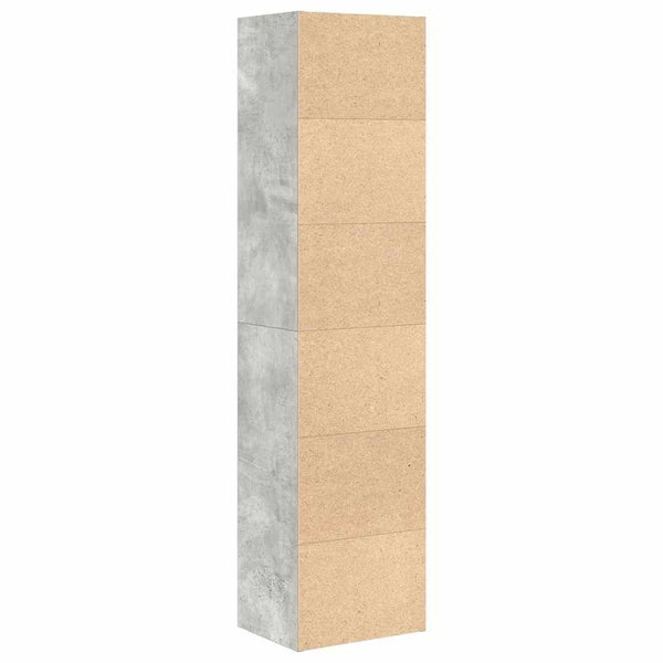 Betongraues Bücherregal, 127 cm hoch
