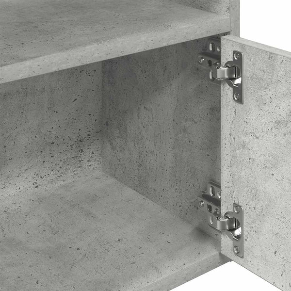 Betongraues Bücherregal, 127 cm hoch