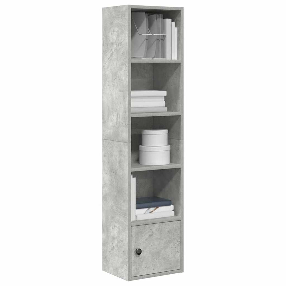Betongraues Bücherregal, 127 cm hoch