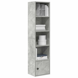 Betongraues Bücherregal, 127 cm hoch
