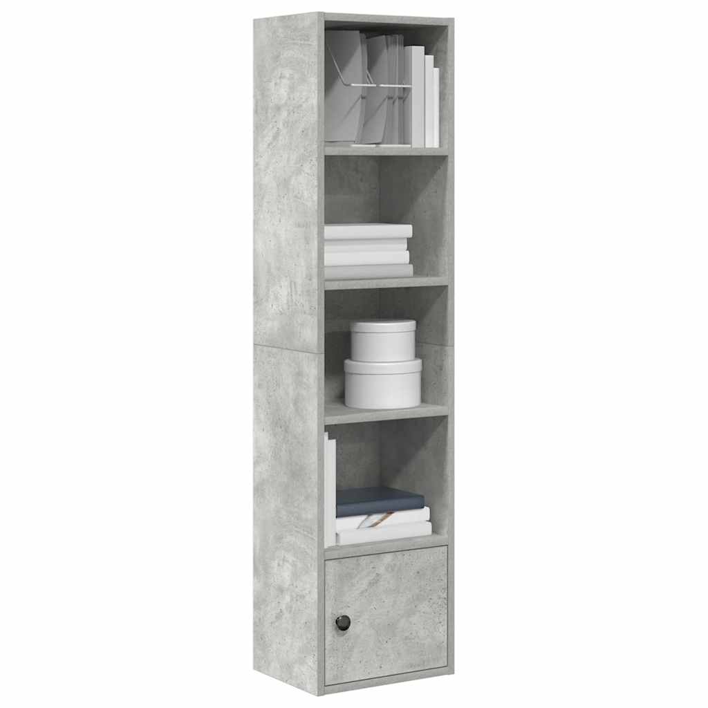 Betongraues Bücherregal, 127 cm hoch