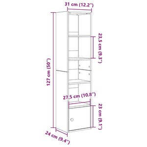 Bücherregal Braun Eichenoptik 127cm