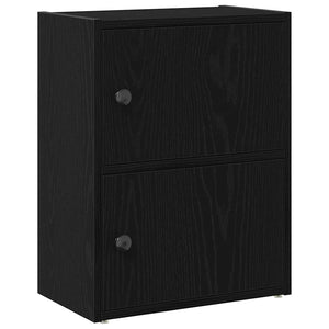 Bücherregal Schwarz Eichen-Optik 40x24x52 cm