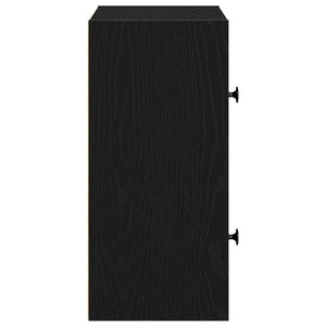 Bücherregal Schwarz Eichen-Optik 40x24x52 cm