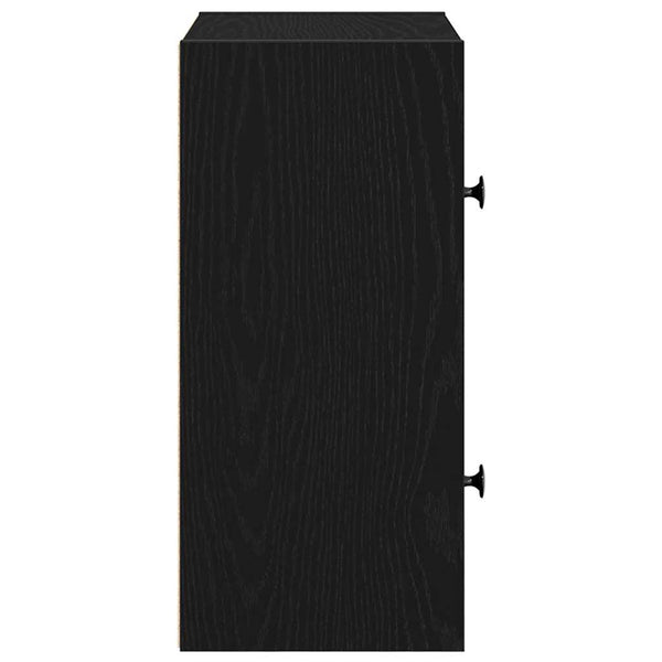 Bücherregal Schwarz Eichen-Optik 40x24x52 cm