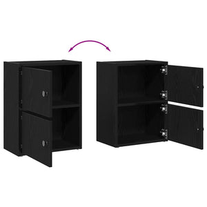 Bücherregal Schwarz Eichen-Optik 40x24x52 cm