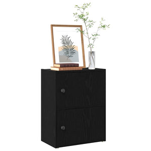 Bücherregal Schwarz Eichen-Optik 40x24x52 cm