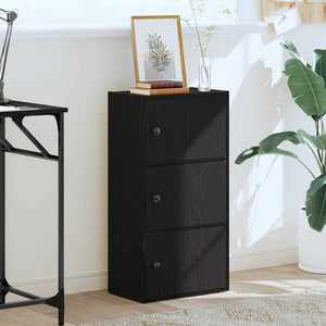 Bücherregal Schwarz Eichenoptik 77cm