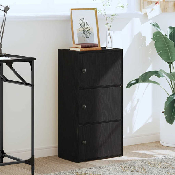 Bücherregal Schwarz Eichenoptik 77cm