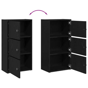 Bücherregal Schwarz Eichenoptik 77cm