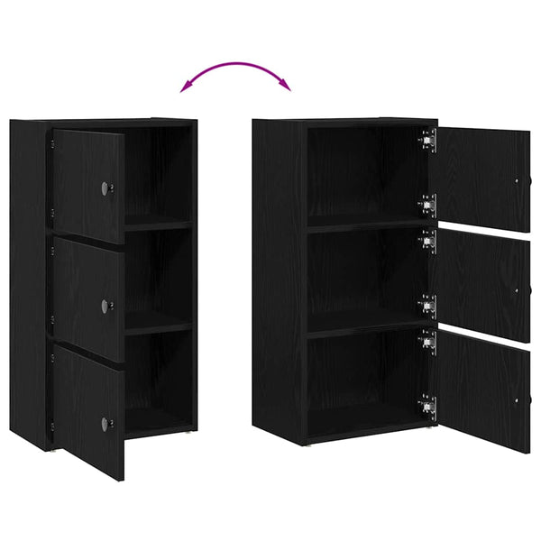 Bücherregal Schwarz Eichenoptik 77cm