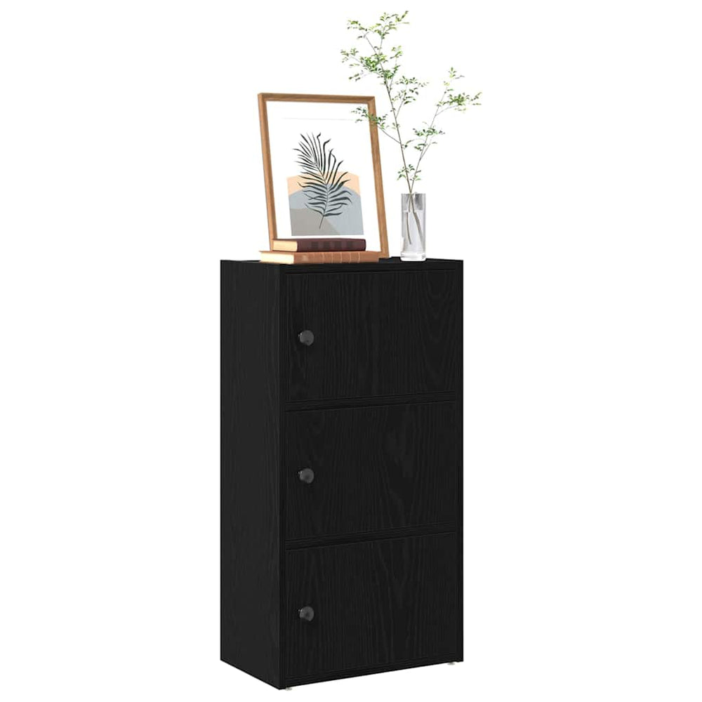 Bücherregal Schwarz Eichenoptik 77cm