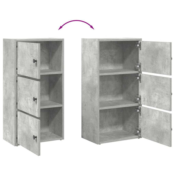 Betongraues Bücherregal, 40x24x77 cm