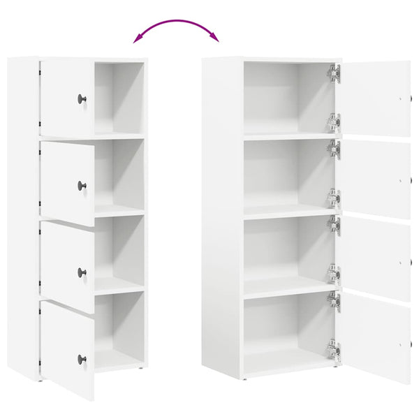 Weißes Bücherregal 40x24x102 cm