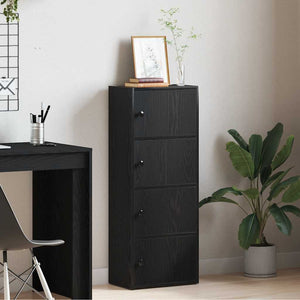 Bücherregal Schwarz Eichen-Optik 102 cm
